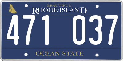 RI license plate 471037