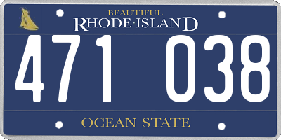 RI license plate 471038