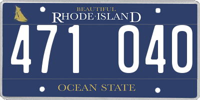 RI license plate 471040