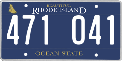 RI license plate 471041