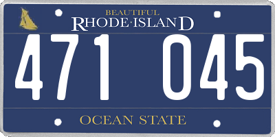 RI license plate 471045