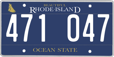 RI license plate 471047