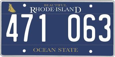 RI license plate 471063