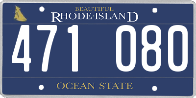 RI license plate 471080