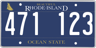 RI license plate 471123