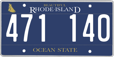 RI license plate 471140