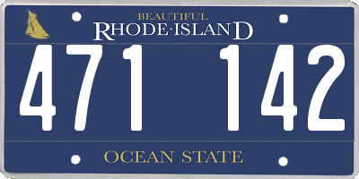 RI license plate 471142