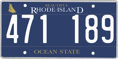 RI license plate 471189