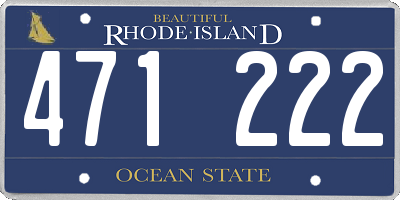 RI license plate 471222