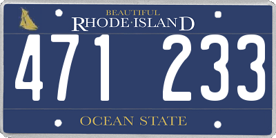 RI license plate 471233