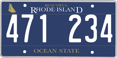 RI license plate 471234