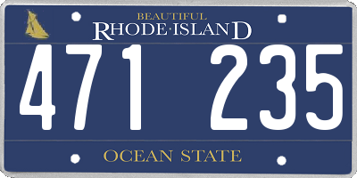 RI license plate 471235