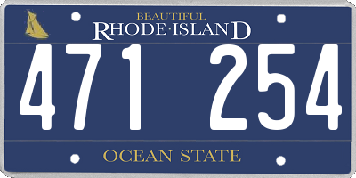 RI license plate 471254