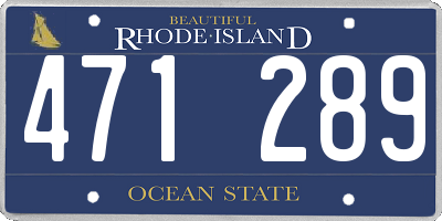 RI license plate 471289