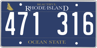 RI license plate 471316