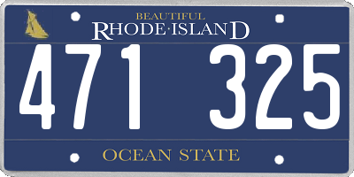 RI license plate 471325