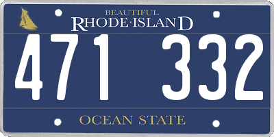 RI license plate 471332