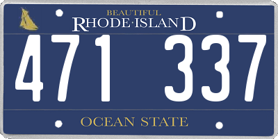RI license plate 471337