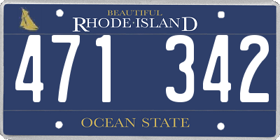 RI license plate 471342