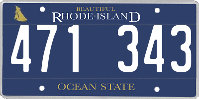 RI license plate 471343