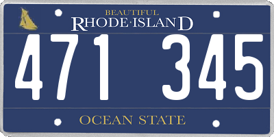 RI license plate 471345
