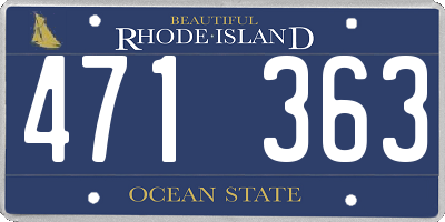 RI license plate 471363