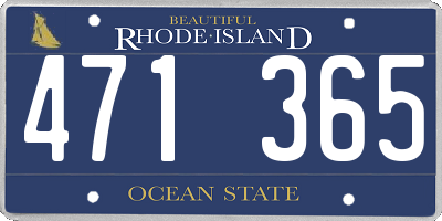 RI license plate 471365
