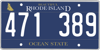 RI license plate 471389