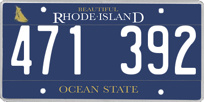 RI license plate 471392