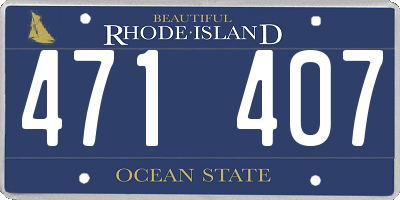 RI license plate 471407