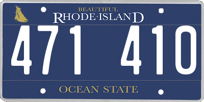 RI license plate 471410