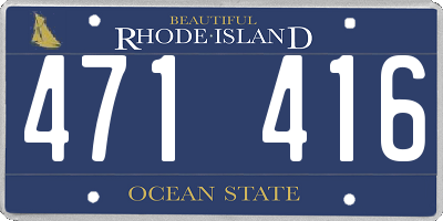 RI license plate 471416