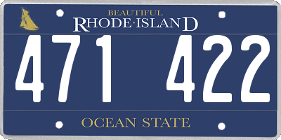 RI license plate 471422