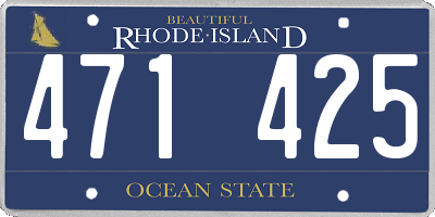 RI license plate 471425