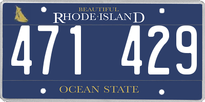 RI license plate 471429