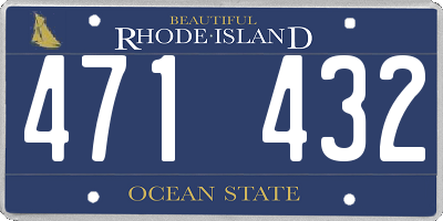 RI license plate 471432