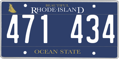 RI license plate 471434