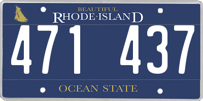 RI license plate 471437