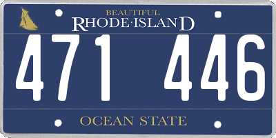 RI license plate 471446
