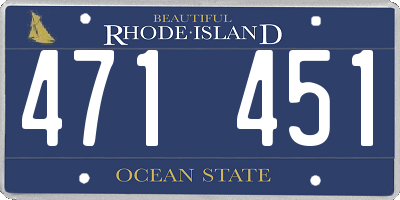 RI license plate 471451