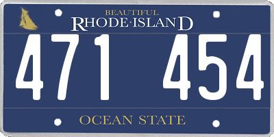 RI license plate 471454