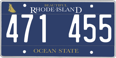RI license plate 471455