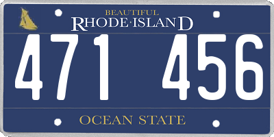 RI license plate 471456