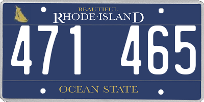 RI license plate 471465