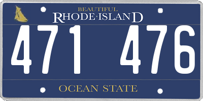 RI license plate 471476