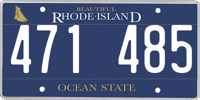 RI license plate 471485