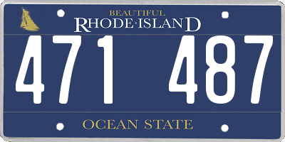 RI license plate 471487