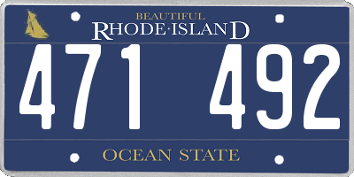RI license plate 471492