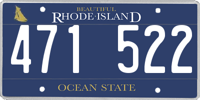 RI license plate 471522