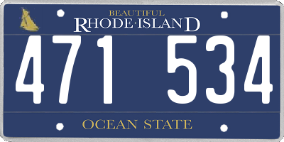 RI license plate 471534
